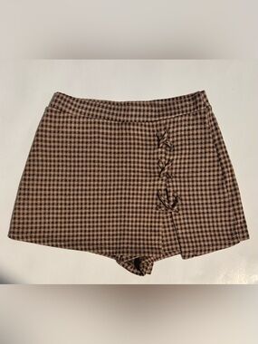 KIRIOUS Brown Plaid Skort